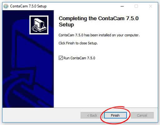 Installing the Contcam software 04 Installing the Contcam software 04