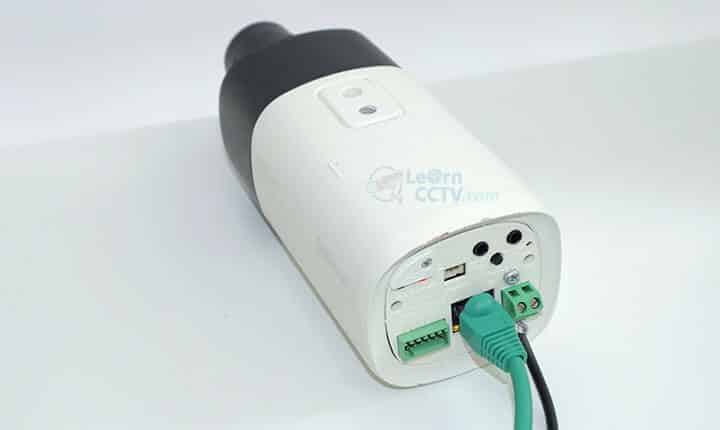 IP camera connected to Ethernet cable IP camera connected to Ethernet cable