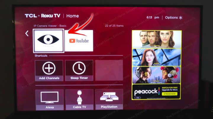 IP Camera Viewer Installed On a Roku TV IP Camera Viewer Installed On a Roku TV