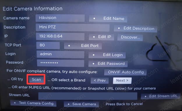 IP Camera Viewer Scan Button IP Camera Viewer Scan Button