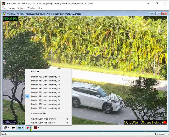 IP camera working in the Contacam Software IP camera working in the Contacam Software