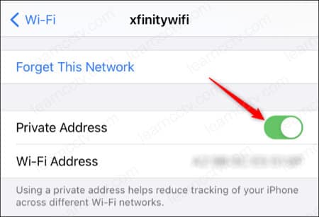 Iphone private address toggle Iphone private address toggle