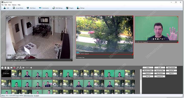 iSPy-software-with-3-cameras iSpy software with 3 cameras