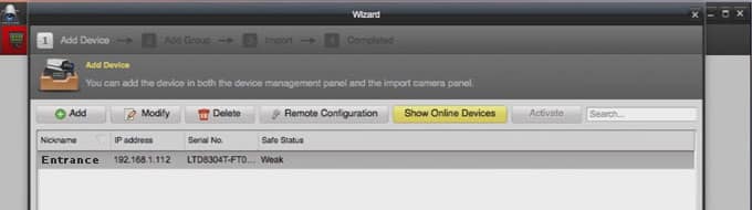 iVMS-4200 Device added iVMS-4200 Device added
