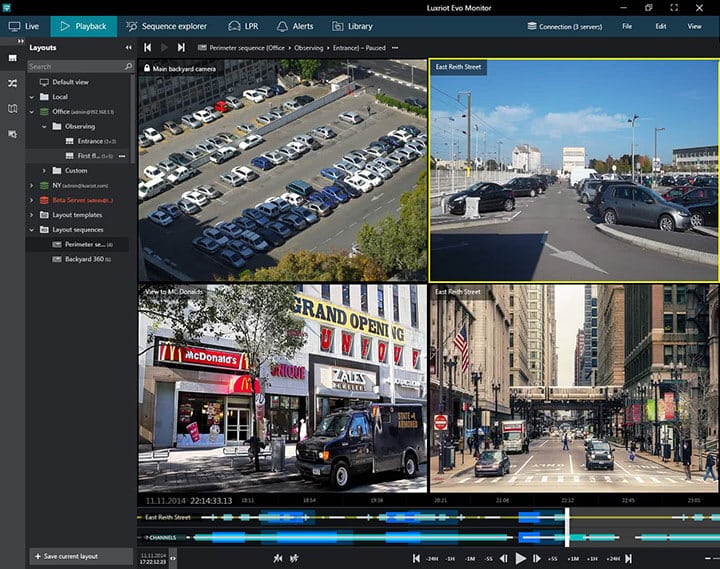 Luxriot Layout with 4 cameras Luxriot Layout with 4 cameras