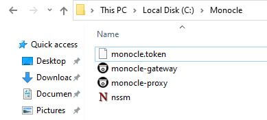 Monocle files and token Monocle files and token
