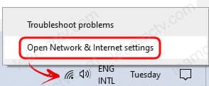 Open Network and Internet Settings Open Network and Internet Settings