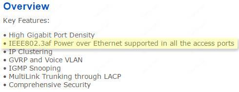 PoE-Switch-specs PoE Switch specification