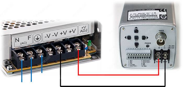 Professional-CCTV-caemra-conected-to-the-power-supply Professional camera with power supply