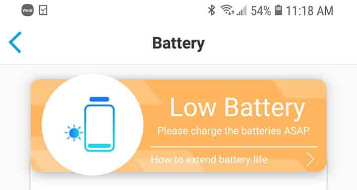 Reolink Argus PT Battery Low Battery Warning Reolink Argus PT Battery Low Battery Warning