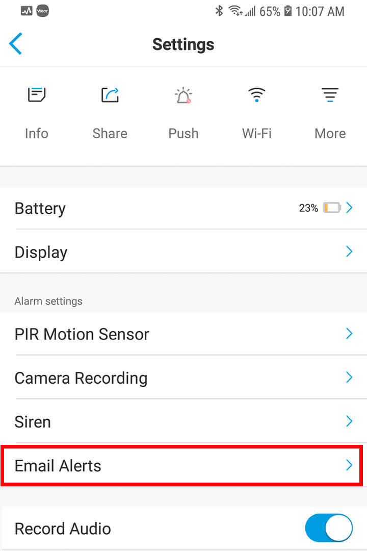 Reolink Argus PT Email Alert Button Reolink Argus PT Email Alert Button