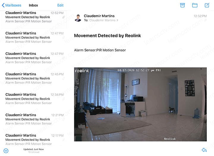 Reolink Lumus Email Alert Reolink Lumus Email Alert