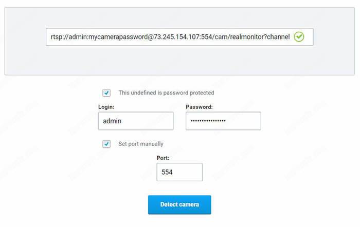 RTSP command for AngelCam User and Password