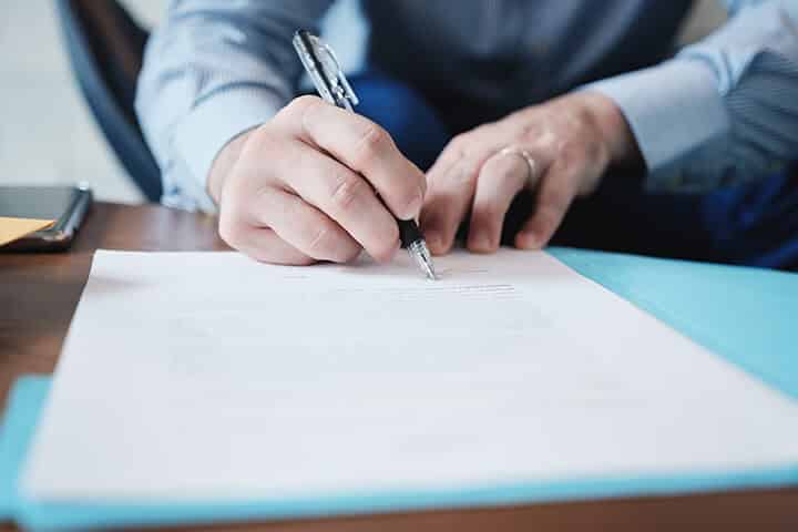 Signing a contract Signing a contract