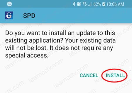 SPD installation button SPD installation button