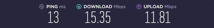 speed test results speed test results