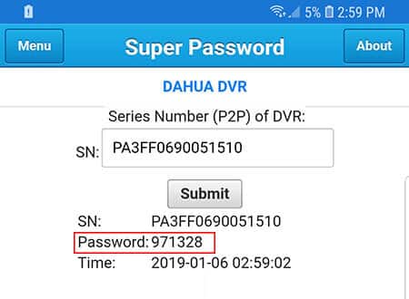 Super Password Dahua DVR Super Password Dahua DVR
