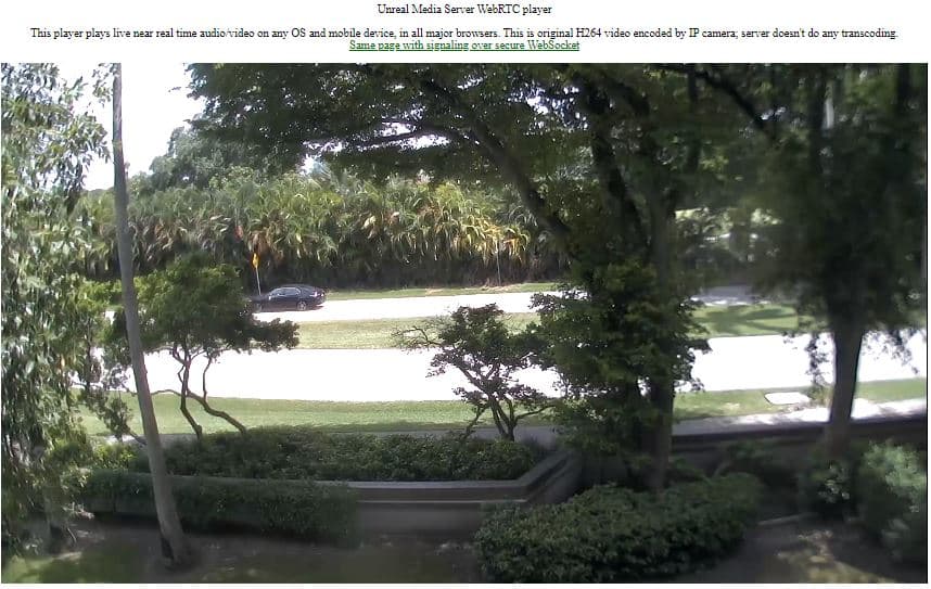 WebRTC Video pulled from the Unteal Media Server via the Internet WebRTC Video pulled from the Unteal Media Server via the Internet