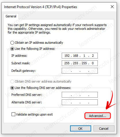 Windows Ethernet Properties Advanced Windows Ethernet Properties Advanced