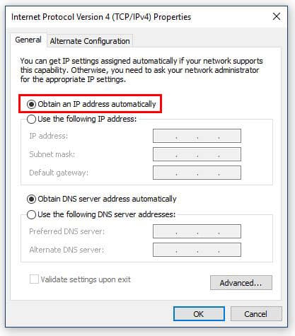 Windows Network Connections Obtain IP Automatically Windows Network Connections Obtain IP Automatically