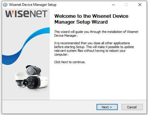 Wisenet Device Manager install 01 Wisenet Device Manager install 01