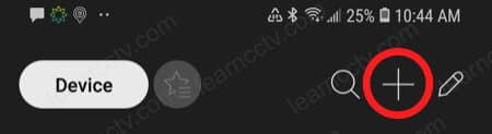 Wisenet mobile App add button Wisenet mobile App add button