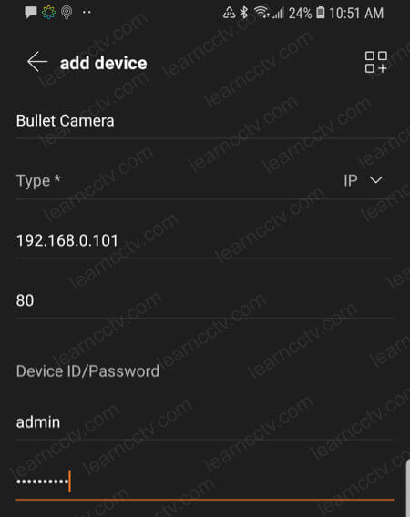 Wisenet mobile App Add Camera Information Wisenet mobile App Add Camera Information
