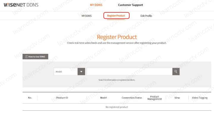 Wisenet Register Product 01 Wisenet Register Product 01