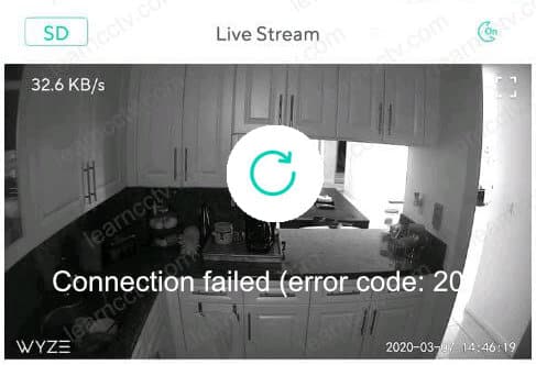 Wyze Cam Error code 20 Wyze Cam Error code 20