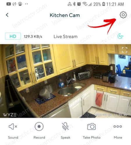 Wyze Cam Settings Gear Wyze Cam Settings Gear