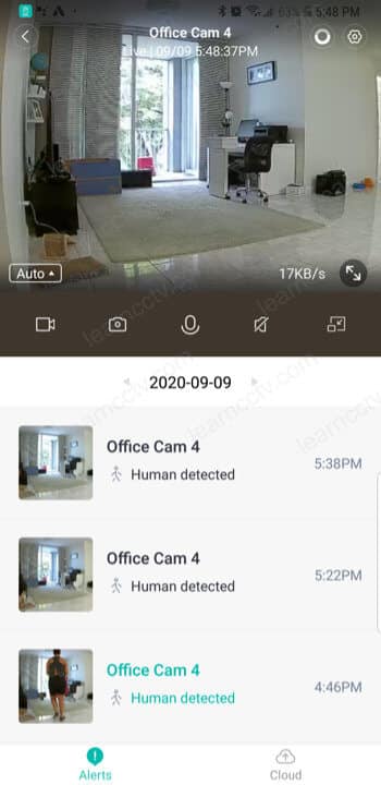 Yi Home Camera on the App Yi Home Camera on the App