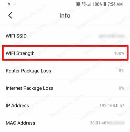 Yi Home Wi-Fi Signal Yi Home Wi-Fi Signal