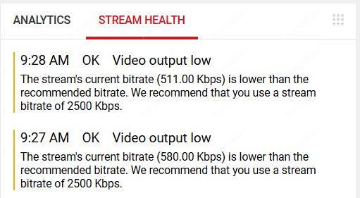 YouTube-Live-Stream.-Stream-HealthJPG System Health