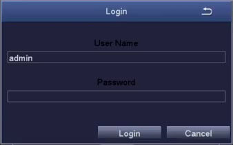 Zosi DVR Login Screen Zosi DVR Login Screen