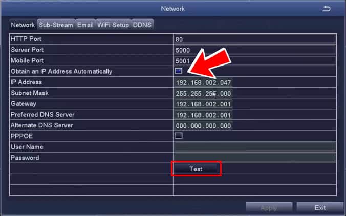 Zosi DVR Network Menu DHCP Zosi DVR Network Menu DHCP