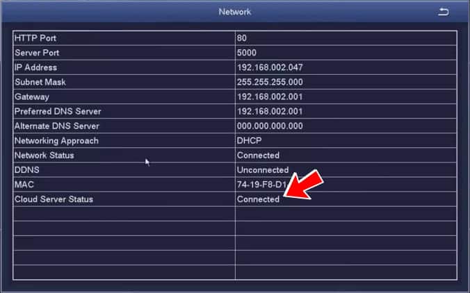 Zosi DVR Network status Zosi DVR Network status