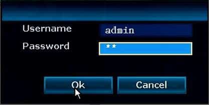 Zosi NVR Login Screen Zosi NVR Login Screen