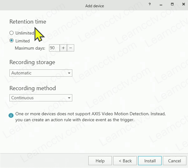 Add Amcrest Camera to ACS Retention Time Add Amcrest Camera to ACS Retention Time