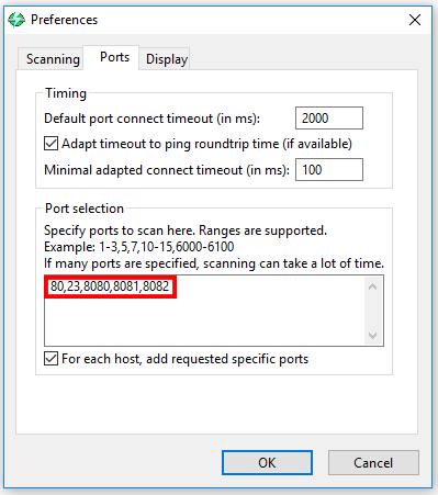 Angry-IP-Scanner-Ports-configuration Angry IP Scanner Port Configuration to hack CCTV camera