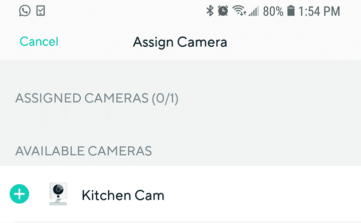 Assigned camera Assigned camera
