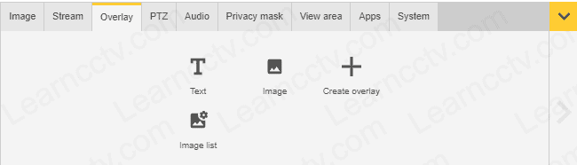 Axis camera overlay menu Axis camera overlay menu