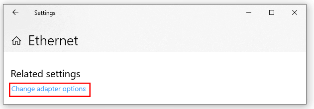 Change adapter options Change adapter options