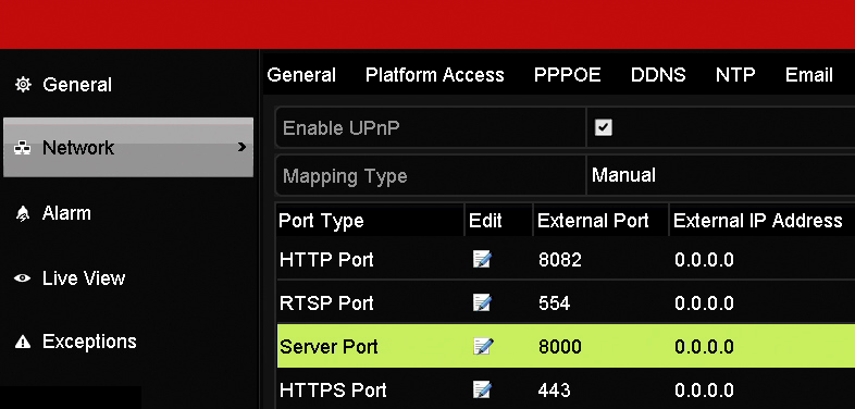 DVR-Port-configuration DVR port configuration