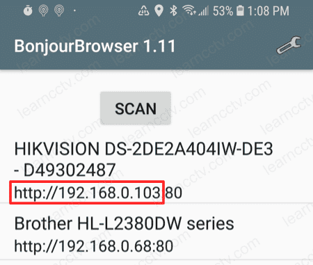 Find Hikvision IP camera via Bonjour Find Hikvision IP camera via Bonjour