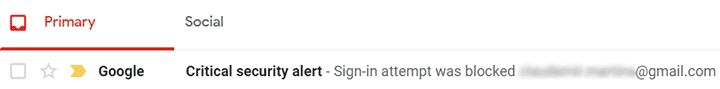 Google Critical Alert Google Critical Alert