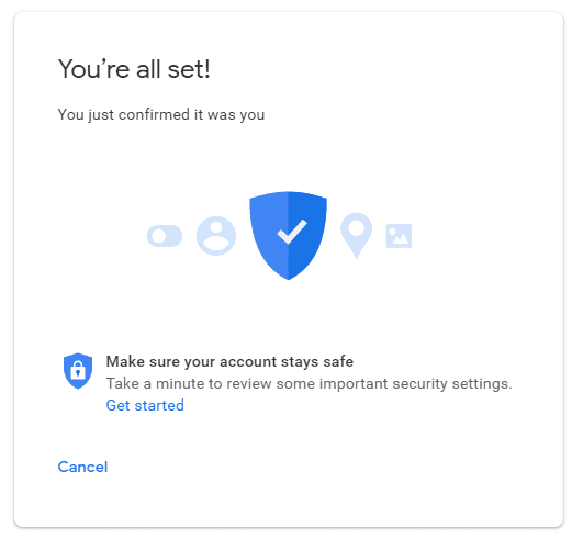 Google Less Secure apps Alert Confirm All Set Google Less Secure apps Alert Confirm All Set