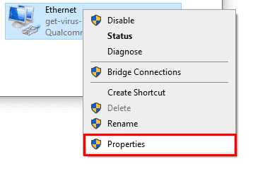 Network Interface Properties Network Interface Properties