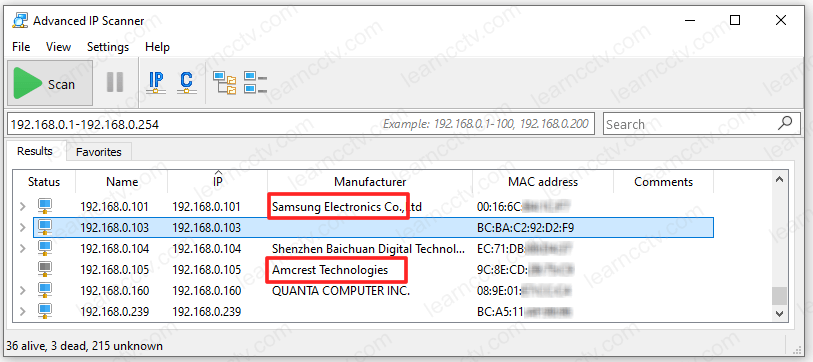 Network IP scanner Network IP scanner