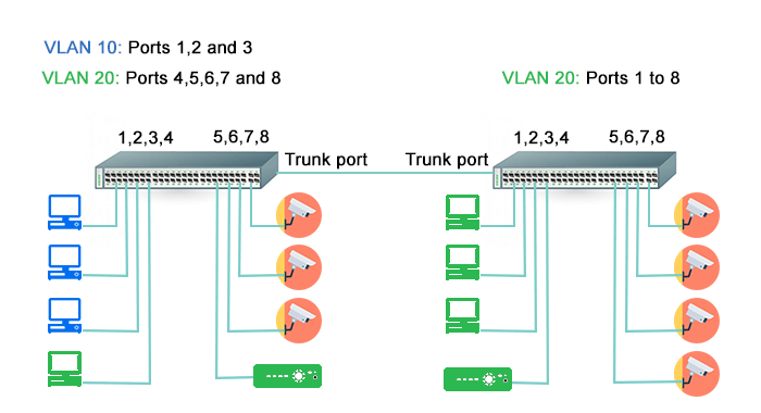 Security-camera-network-with-VLAN-Trunk-port Security Camera Network with VLAN Trunk
