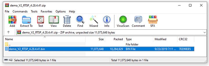 Unzip the RTSP Firmware Unzip the RTSP Firmware